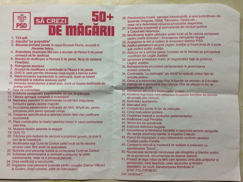 „Manifestul” distribuit protestatarilor