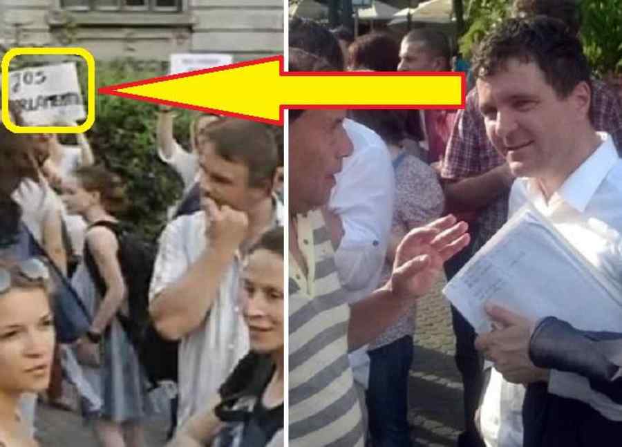 Nicuşor Dan şi Clotilde Armand, în spatele mitingului cu mesajul „Jos Parlamentul”