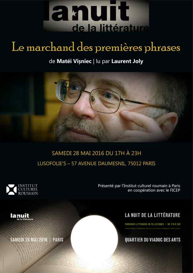 Matei Vişniec, la Noaptea Europeană a Literaturii la Paris
