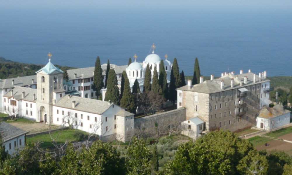 Damaged monasteries on Mount Athos