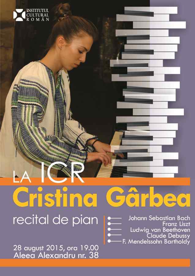 Recital de pian Cristina Gârbea la Institutul Cultural Român
