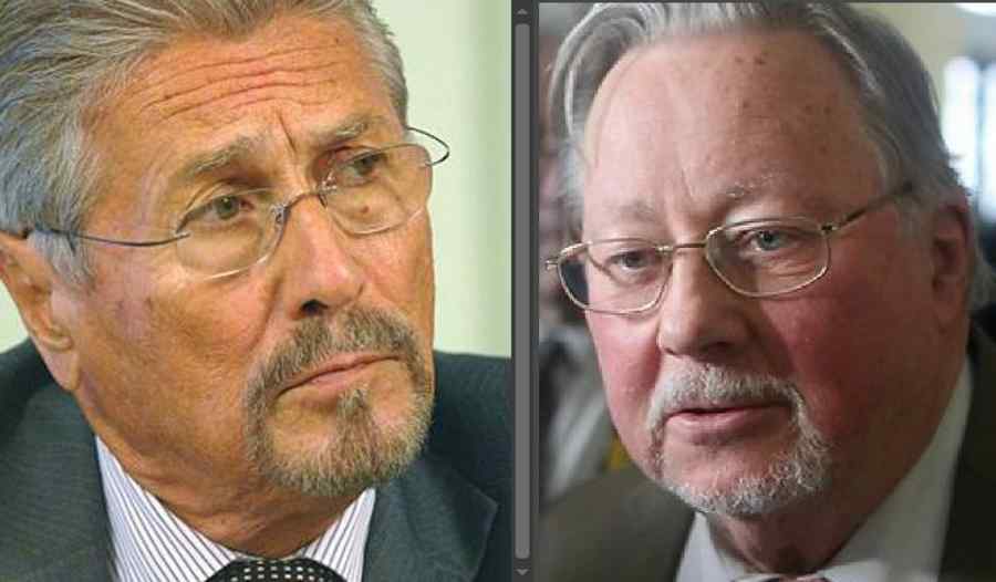 Emil Constantinescu şi Vytautas Landsbergis, primul preşedinte democrat al Lituaniei, în dialog