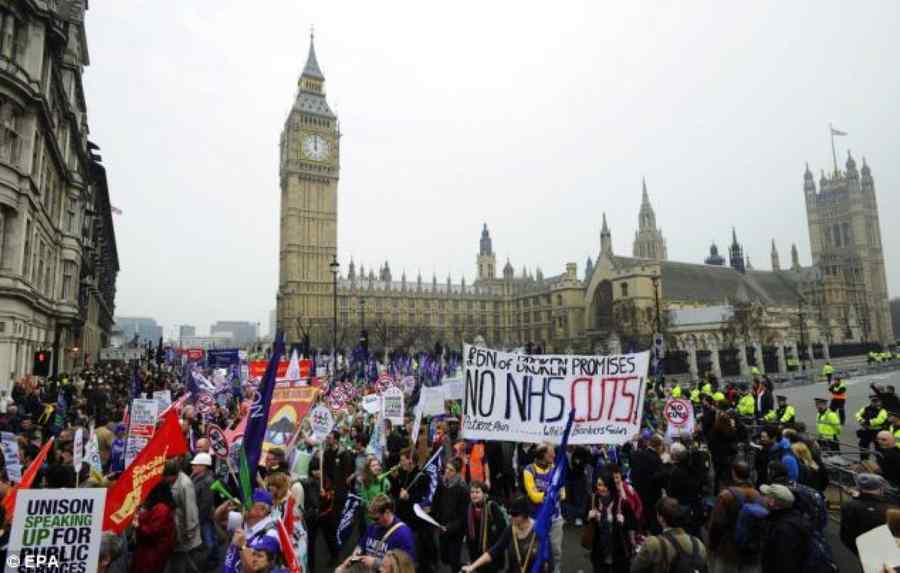 Manifestaţii la Londra împotriva austerităţii