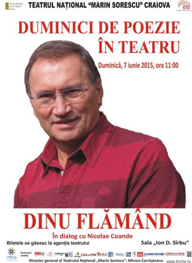 Poetul Dinu Flămând, la „Duminici de poezie în teatru”