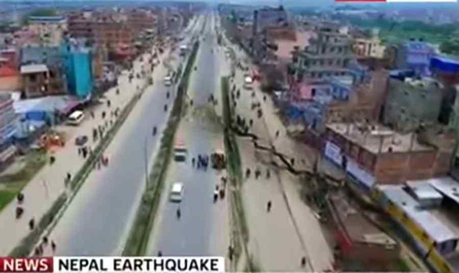 Nepal: Imagini filmate cu o dronă arată dezastrul după cutremur