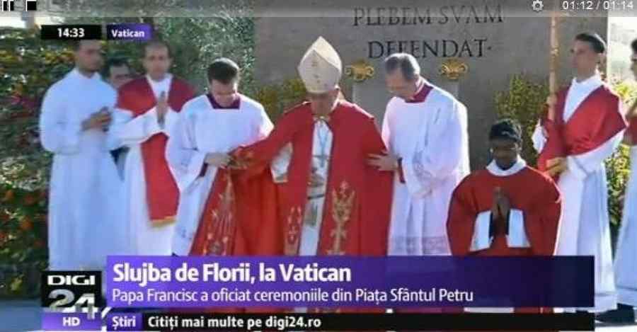 Papa Francisc a oficiat slujba de Florii la Vatican