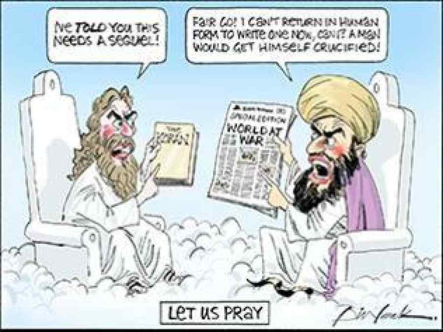 Caricatură cu Isus și profetul Mahomed într-un ziar australian