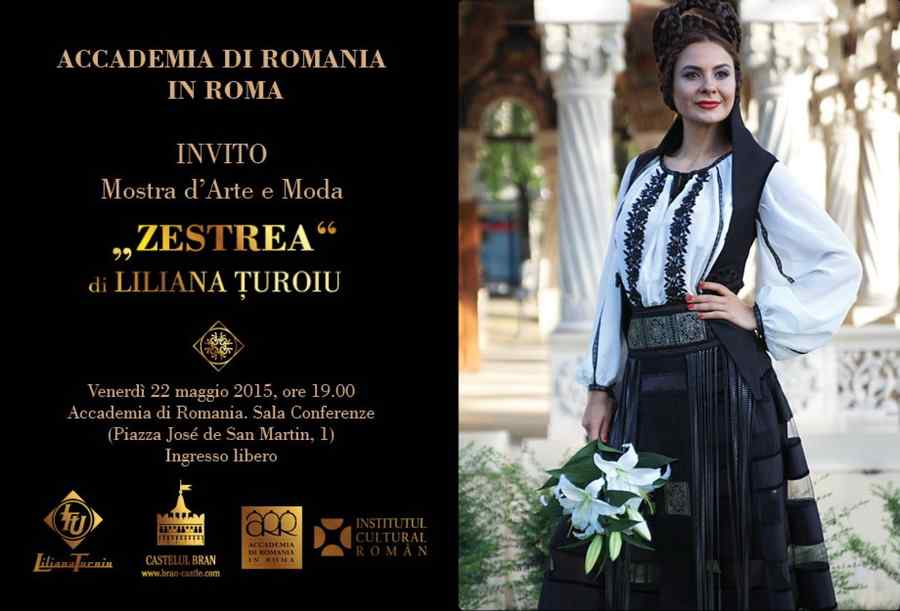 „Zestrea”, o colecţie inspirată din costumul tradiţional românesc, de Liliana Ţuroiu la Roma