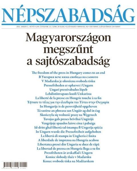 Libertatea presei a murit la Budapesta