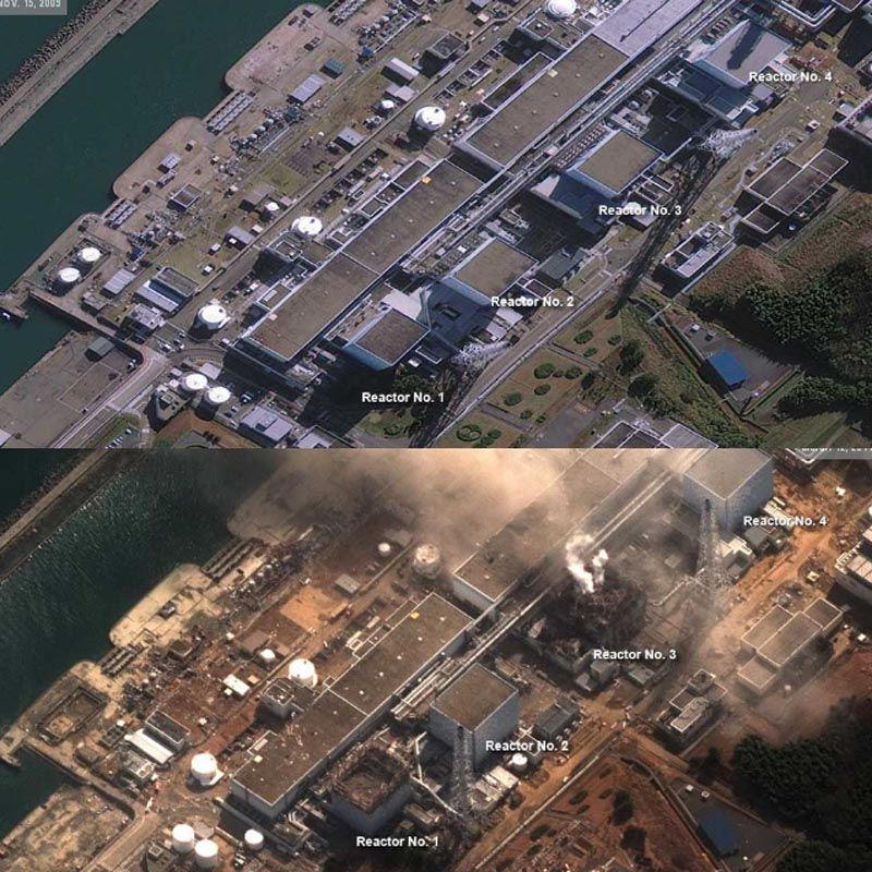 Fukushima, inainte si dupa cutremur