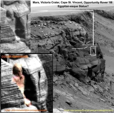A fotografiat robotul Opportunity o statuie egipteană pe Marte?