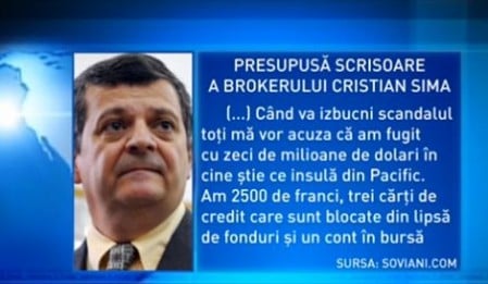 Scrisoare de la Cristian Sima (I)