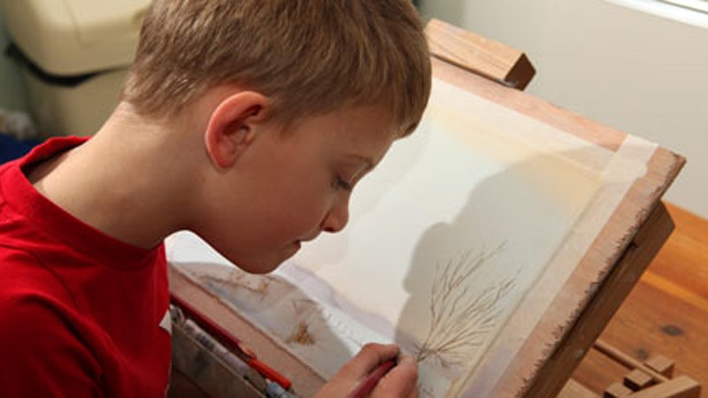 Un copil de şapte ani, supranumit „mini-Monet”, ia arta prin surprindere cu picturile sale