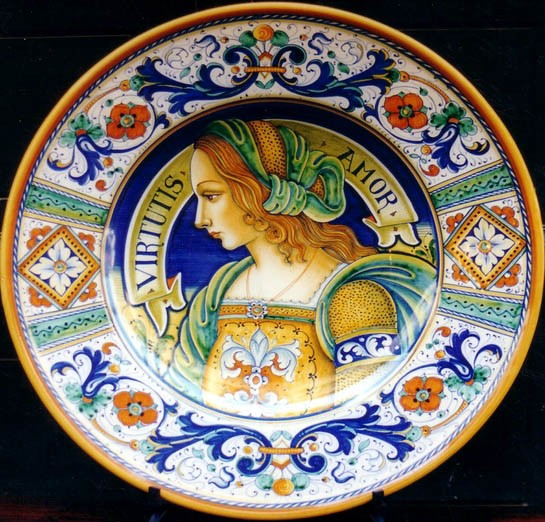 Mituri, femei frumoase şi scene biblice pe ceramica din Castelli, Faenza şi Deruta