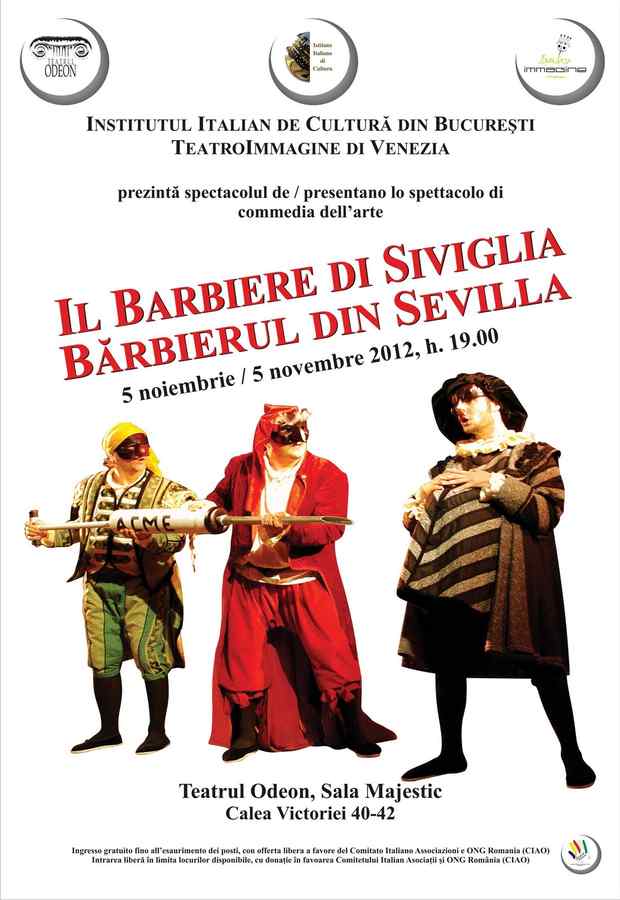 Spectacol Commedia dell’arte cu „Bărbierul din Sevilla”