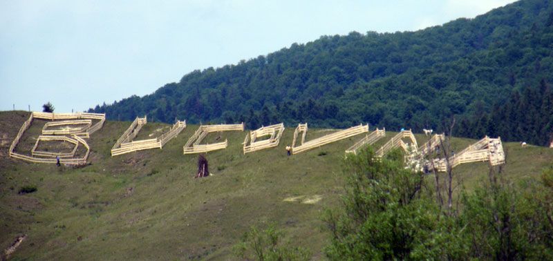 Pe dealul unde Flutur a scris cu oi s-a montat un tricolor