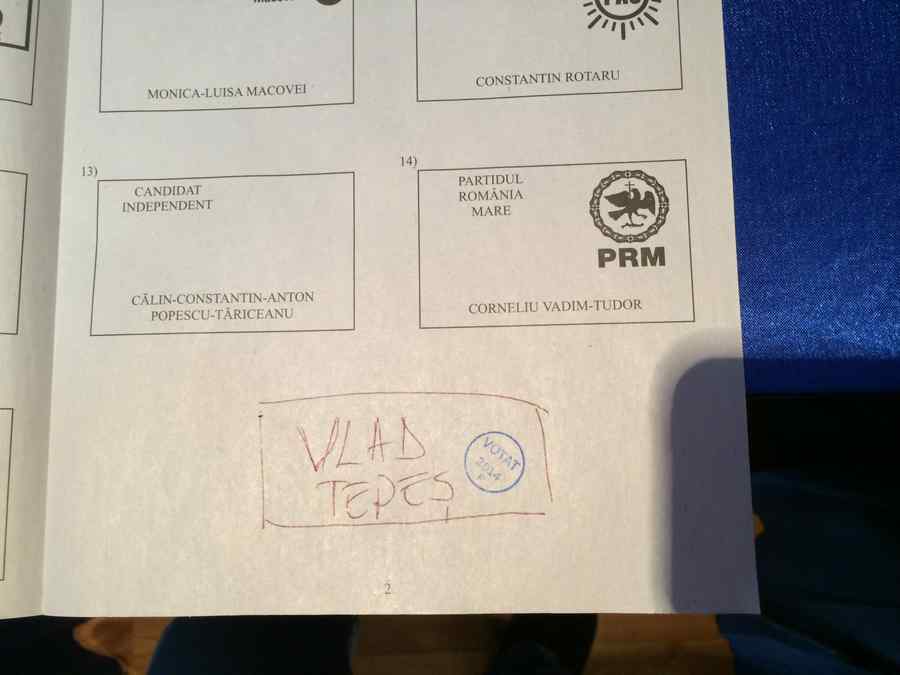 A votat cu Vlad Ţepeş la prezidenţiale