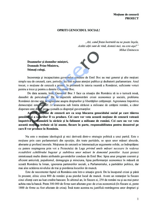 PSD se întoarce la Scrisoarea a III-a
