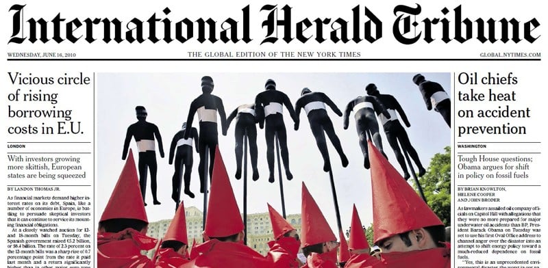 Ku Klux Klanul sindical de la Bucureşti pe prima pagină a International Herald Tribune