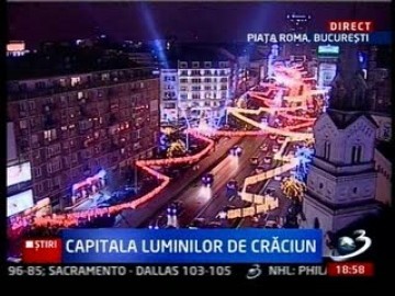 Sorin Oprescu a aprins luminile de Crăciun în Bucureşti
