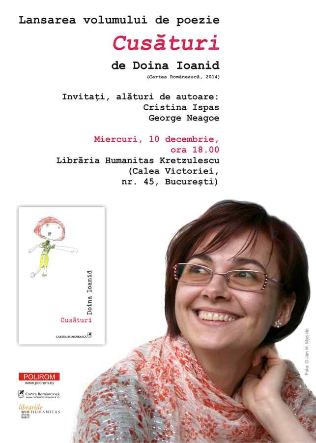Doina Ioanid citeşte la Bucureşti din volumul de poeme „Cusături”