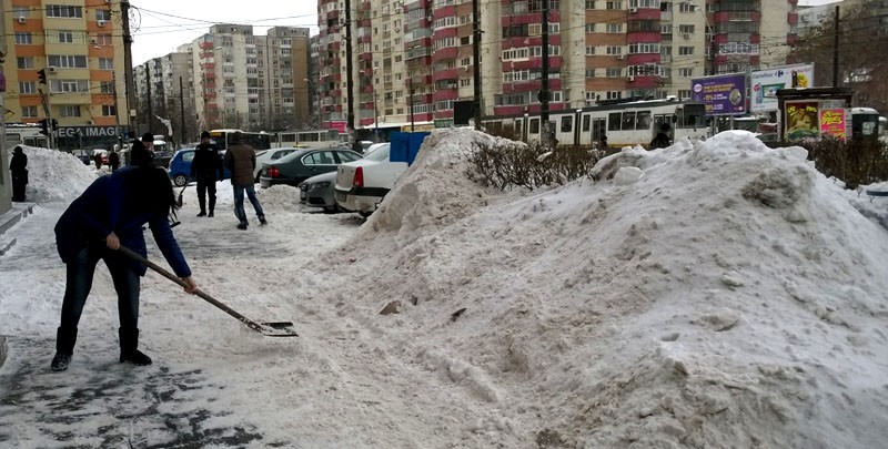 Cu mic, cu mare, la marea deszăpezire (foto)