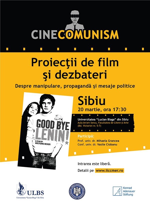 Caravana cinematografică Cinecomunism, organizată de IICCMER, debutează anul acesta la Sibiu