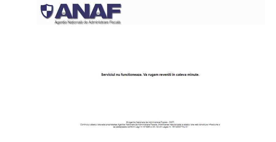 Colectarea Formularului 600 a început magistral: site-ul ANAF a picat