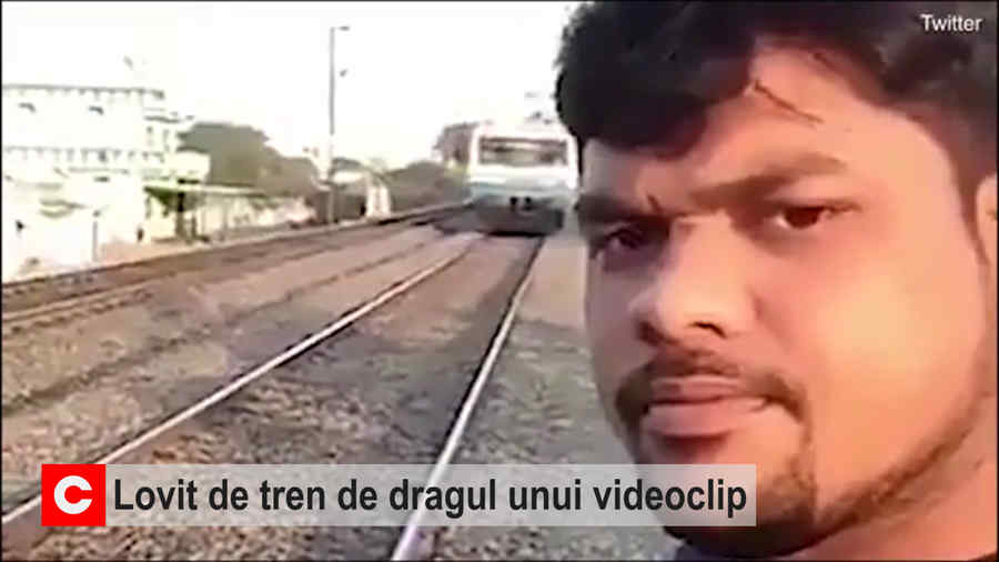 Lovit de tren de dragul unui videoclip