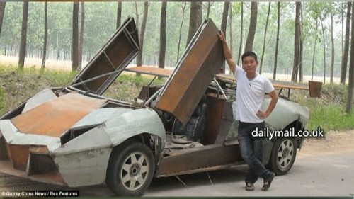 Un chinez şi-a construit singur un Lamborghini din fier vechi