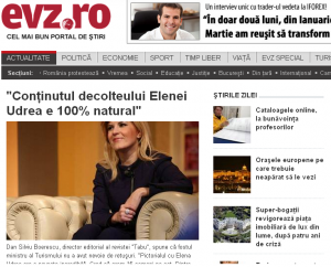 Evenimentul Zilei a scos de pe site un material în care lăuda sânii Elenei Udrea