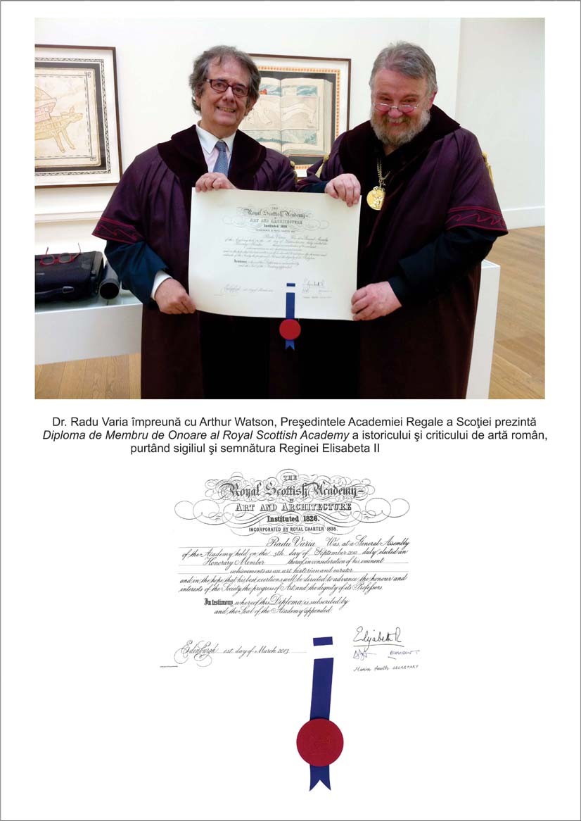 Dr. Radu Varia primeşte Diploma cu Sigiliul Regal semnată de Regina Elisabeta II