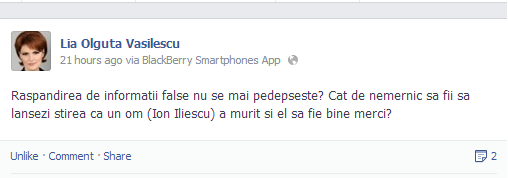 Protest împotriva răspândirii zvonului privind decesul lui Ion Iliescu