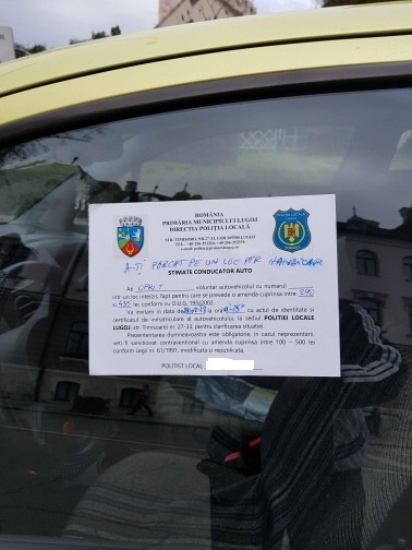 Amendată pentru parcare regulamentară