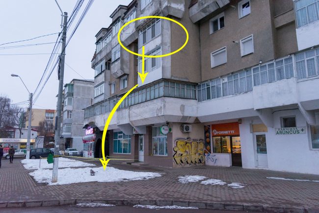 VIDEO șocant: Bărbat împins de la etaj