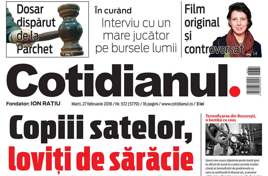 Principalele subiecte din Cotidianul de marți