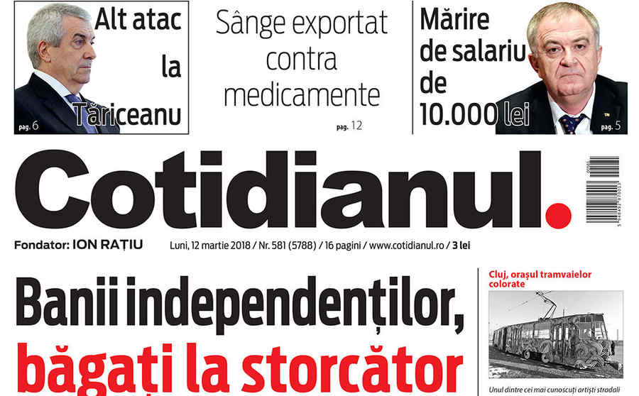Principalele subiecte din ziarul Cotidianul de luni
