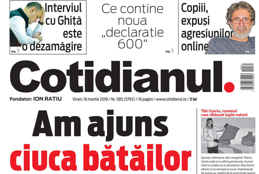 Principalele subiecte din Cotidianul de vineri