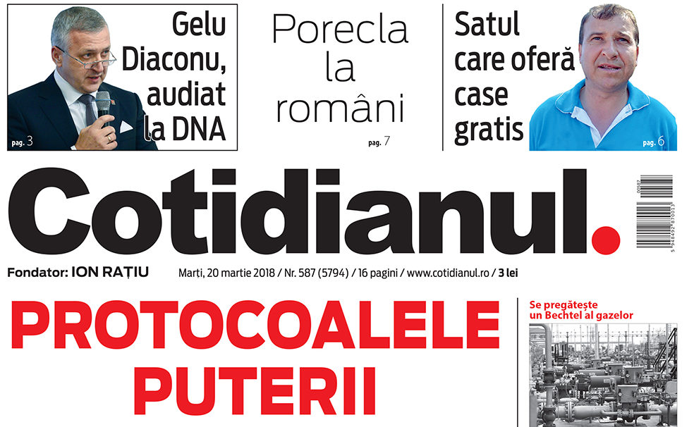 Principalele subiecte din ziarul Cotidianul de marți