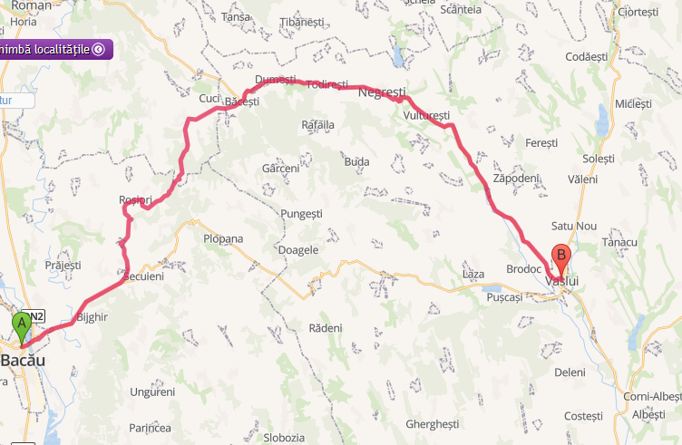 Traficul blocat între Bacău şi Vaslui