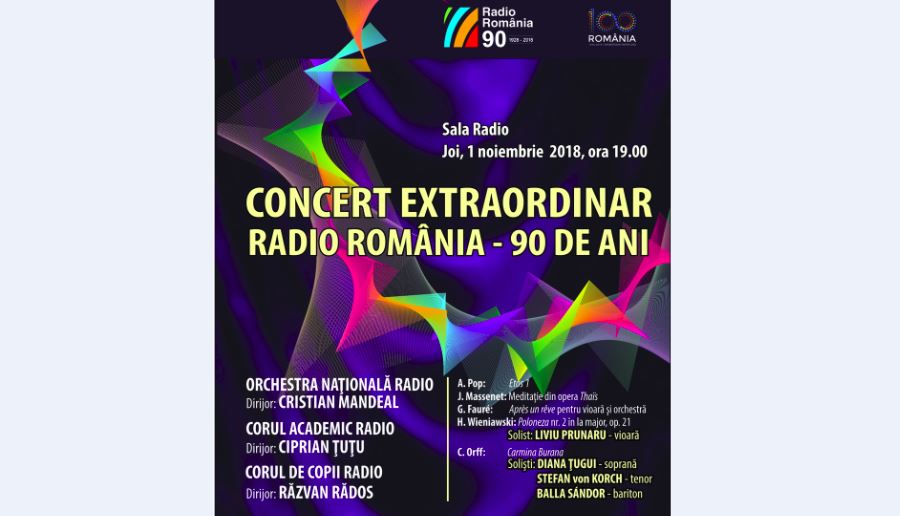 90 de ani de Radio România: concert aniversar la Sala Radio!