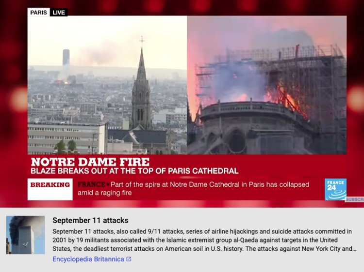 Notre Dame și 9/11, o confuzie provocată de un algoritm