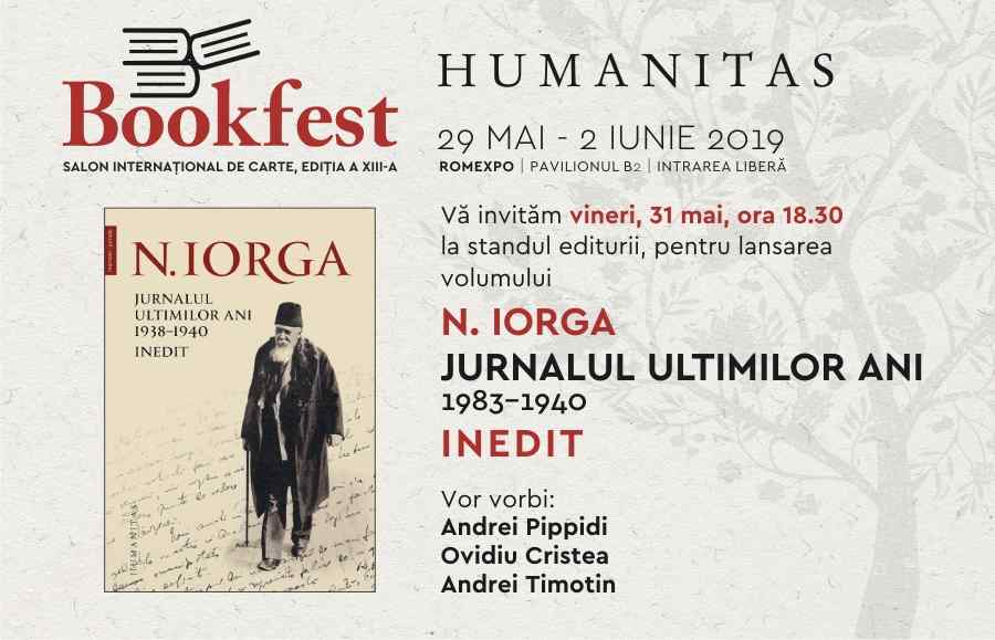 Jurnalul ultimilor ani, de N. Iorga, se lansează vineri