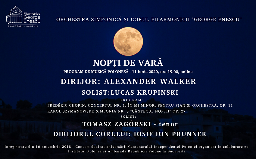 Chopin și „Cântecul nopții“, în stagiunea online