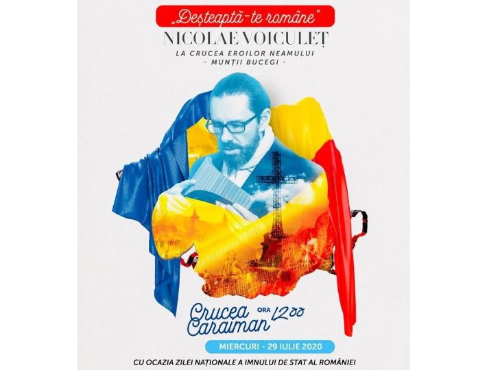 (FOTO) Imnul național, interpretat de Nicolae Voiculeț, la Crucea Eroilor