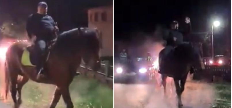 Sărbătoare sau ce? Primarul a defilat cu calul