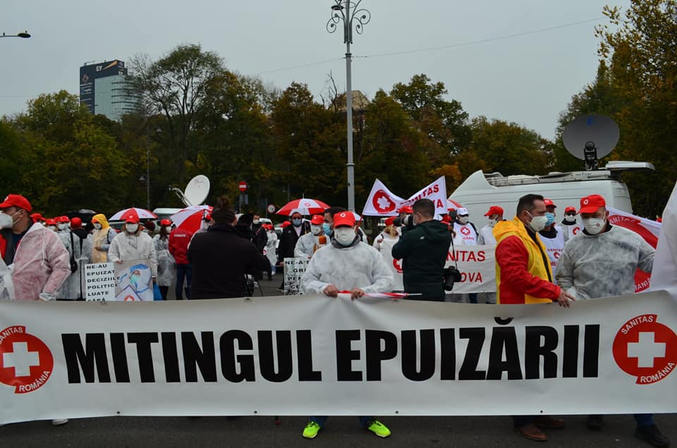 Mitingul epuizării în fața Guvernului