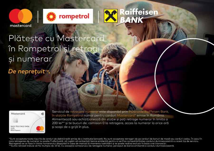 Mastercard și Raiffeisen Bank, cashback la Rompetrol