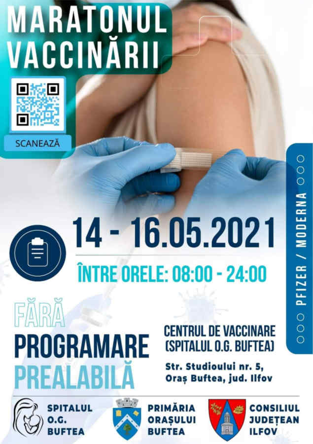 Maraton de vaccinare în Buftea, în acest weekend 