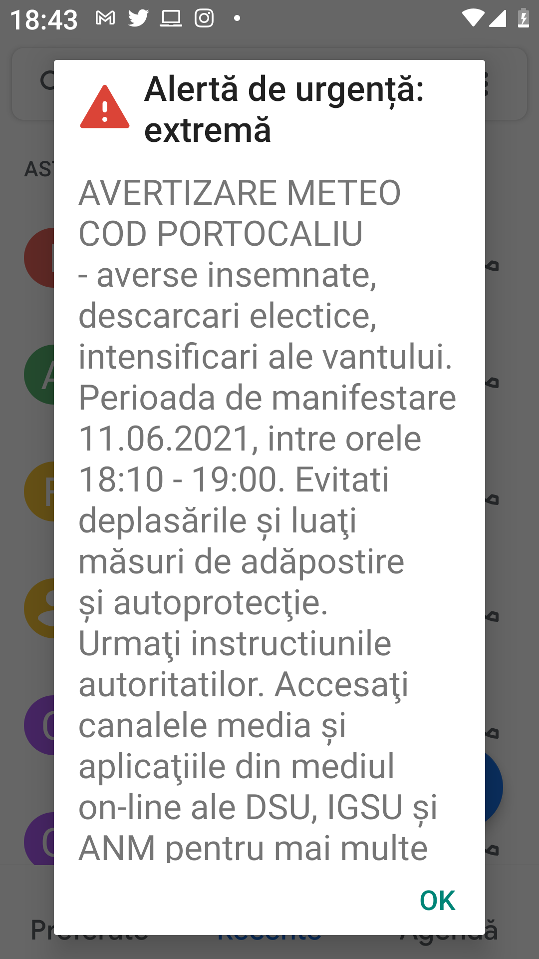 Avertizare Ro Alert în capitală